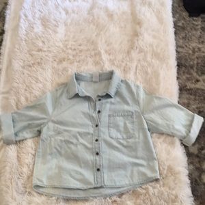 Crop light denim top